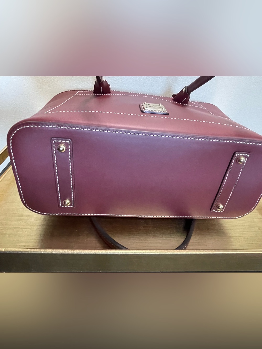 Dooney & Bourke BBECN1562 BXBX Burgundy Leather Tote Bag - Picture 6 of 15